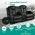 thumbnail image 5 of Naomi Home Chicago Deluxe Theater Style Motion With Adjustable Headrest - Set-Color:Black,Fabric:Air Leather,Set of 3:Chair and Loveseat and Premium Sofa, 5 of 16