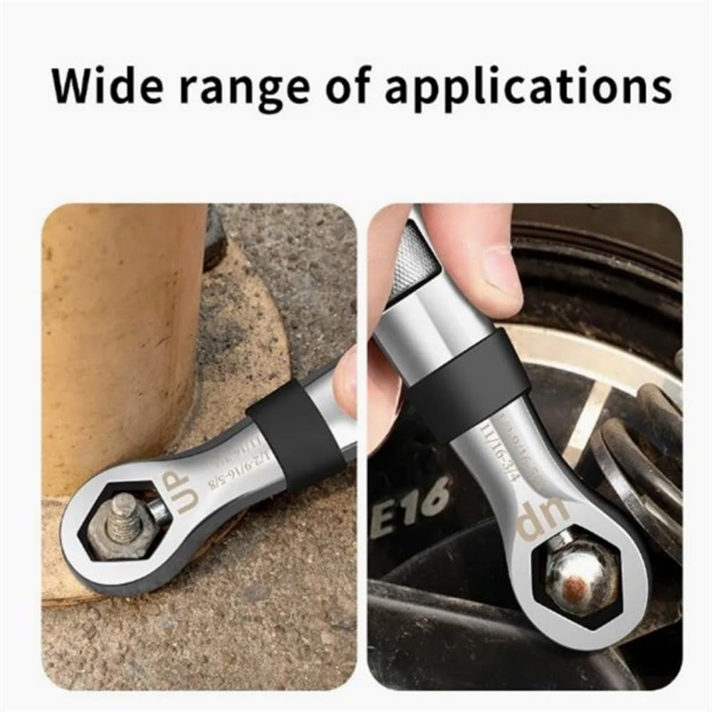 Small Adjustable Wrench Ratchet Wrench With Double Headed Design Crank Shaft Ratchet Adjustable Universal Wrench 1/4 Inch To 3/4 Inch 23-in-1 Socket Wrench