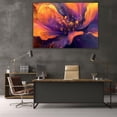 thumbnail image 5 of Mudket Purple and Orange Flower with Gold Accents Canvas Wall Art, Framed Floral Print, Ready to Hang Wall Decor for Living Room, Abstract Modern Artwork - 12"L x 8"W, 5 of 10