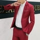 thumbnail image 2 of ALSLIAO Nuevo Traje Casual Entallado Formal de Un Botón para Hombre Blazer Chaqueta Abrigo Tops Vino M, 2 of 8