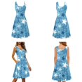 thumbnail image 4 of Jiueut Blue Turtle Starfish Pattern Hawaii Couple Matching Outfits Men's Hawaiian Button Down Shirt or Women's Sleeveless Summer Dress Beach Luau Party Clothes for Husband Wife, Size 2XL, 4 of 5