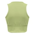 thumbnail image 5 of HAPIMO Women's Slim Basic Tank Crop Tops Sleeveless Fitness Summer Beach Tees Solid Color Deep V Neck Shirts Workout Casual Ribbed Sports Yoga Tops for Teen Girls Green, 5 of 5