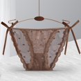 thumbnail image 2 of Gibobby Ropa interior hipster para mujer Tangas de mujer Love Printed Low Waist See Through Bragas Tangas de encaje sin de algodón para mujeres(Café， L), 2 of 4