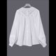thumbnail image 4 of Blusas Babydoll de Encaje con Botones y Mangas Largas Abullonadas para Mujer, Elegantes, Informales, con Cuello Redondo, Plisadas y Holgadas XXL, 4 of 10
