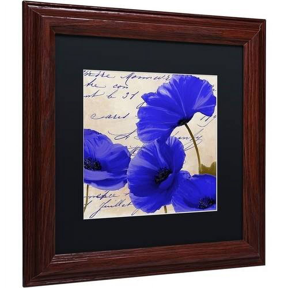 Trademark Fine Art "Coquelicots Bleues I" Canvas Art by Color Bakery Black Matte, Wood Frame