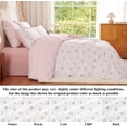thumbnail image 6 of NAYOROOM Pink Floral Grid Pattern Duvet Cover King Set, 3 Piece Reversible Super Soft Breathable Comforter Cover, 6 of 8