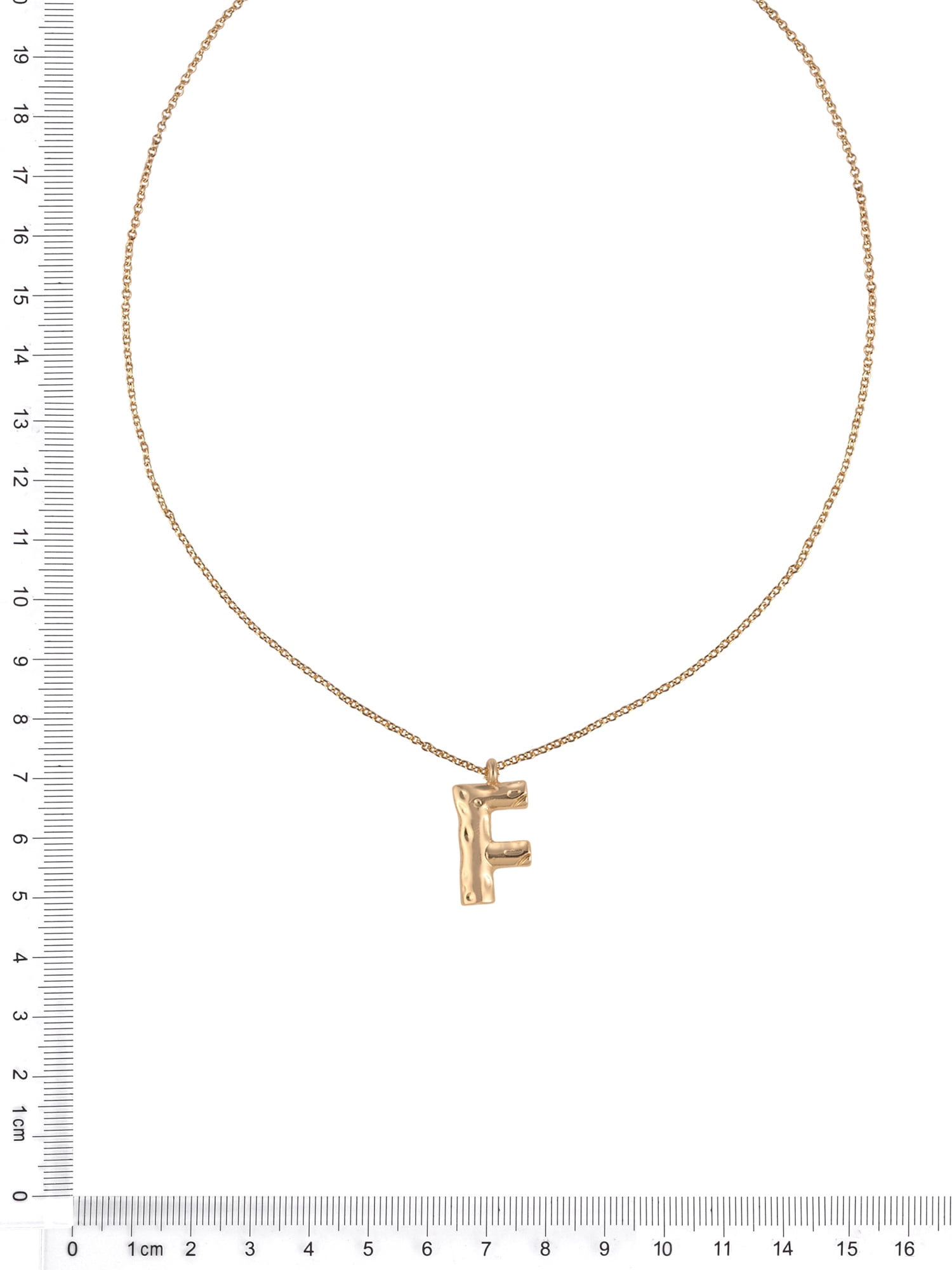 Time and Tru Goldtone Hammered Initial "F" Pendant Necklace