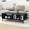 thumbnail image 4 of Costway 2-Tier Rectangular Center Table with Storage Shelves & Compartments for Living Room Charcoal Blue, 4 of 10