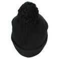 thumbnail image 3 of Best Winter Hats Quality Rib Knit Solid Color Cuffed Hat W/Pom Pom - Black, 3 of 3
