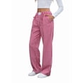 thumbnail image 1 of Pantalones Bóxer de Cuadros A Rayas para Mujer, de Algodón, para Estar en Casa, Informales, Estilo Y2K, con Bolsillos Rojo S, 1 of 9