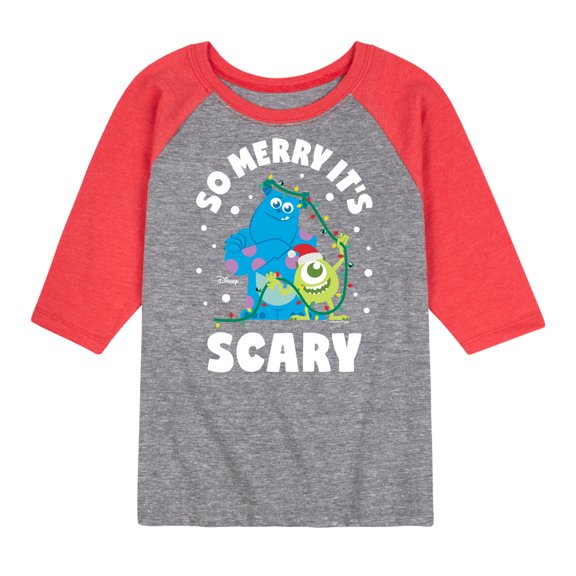 Monsters Inc - So Merry Its Scary - Toddler And Youth Raglan Graphic T-Shirt