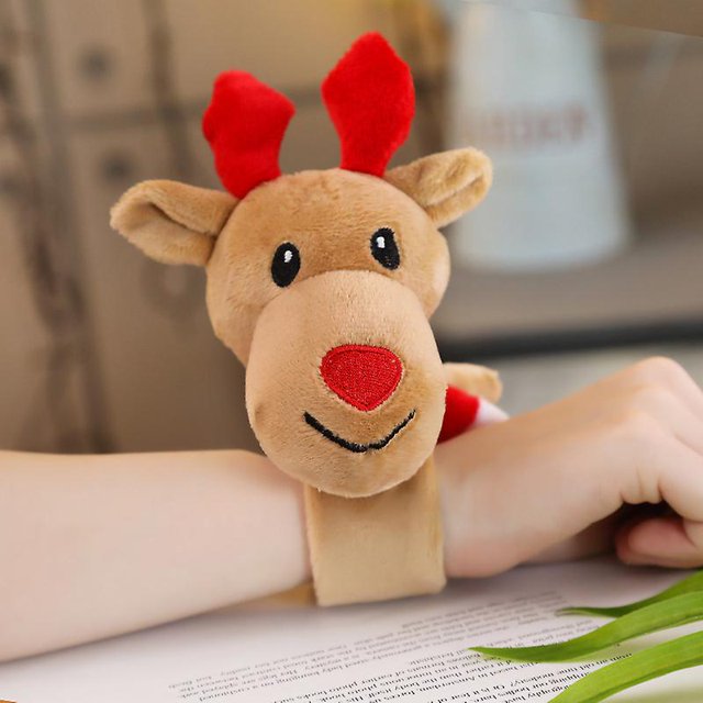 Linda Pulsera De Dibujos Animados De Navidad Muñeco De Peluche Árbol De Navidad Muñeco De Alce De Papá Noel Regalo De Vacaciones para Niños B