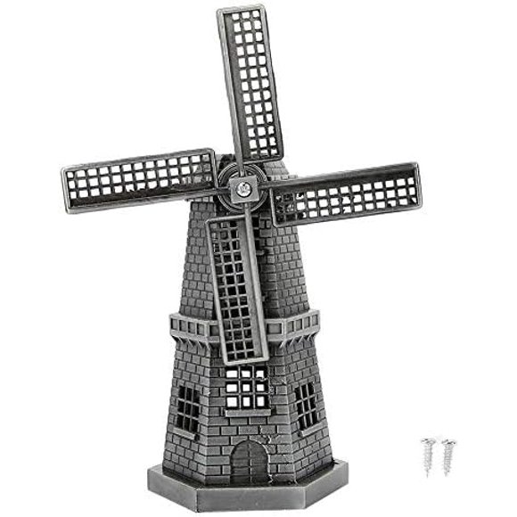 Dutch Windmill European Metal Architectural Model Handicraft Ornaments Tourist Souvenirs World Building Metal Ornaments