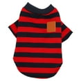thumbnail image 1 of Dog Striped Pullover 2 Legged Soft Comfortable Breathable Pet T Shirt Clothes for Spring Summer Red Blue S, 1 of 9
