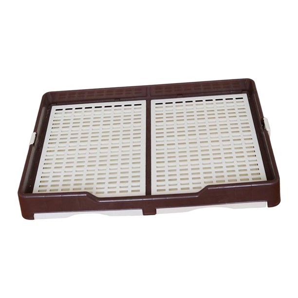 Bandeja de inodoro para entrenamiento de mascotas, bandeja para orinal para perros, rejillas de malla para mantener las patas y los pisos limpios, ori , Café, M Yinane Baño de perros