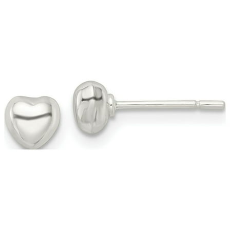 FJC Finejewelers 925 Sterling Silver Button Polished Puffed Heart Post Earrings 5 x 5 mm