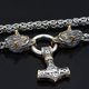 thumbnail image 2 of Men Wolf Head Necklace Norse Jewelry Amulet Thor's Hammer Pendant Necklace, 2 of 3