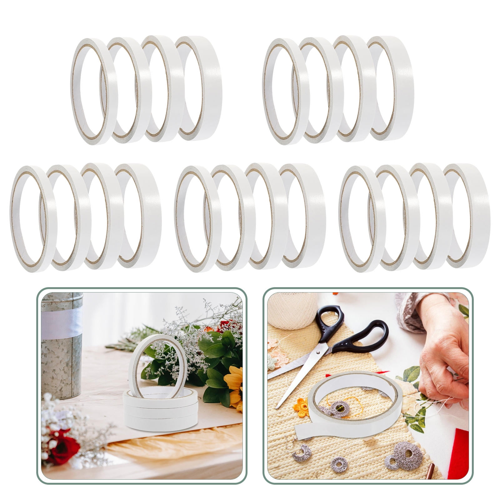 Raindrops 40 Rolls  of Office Double Side Tapes Office Accessories Strong Adhesive Tapes (White)