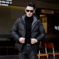 thumbnail image 1 of Ropa de plumón de pato grueso para hombre, plumón de invierno mediano y largo, ligero, desmontable, con gorro, abrigo cálido, chaqueta informal para hombre, 1 of 3