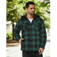 thumbnail image 5 of COOFANDY Men's Flannel Shirt Jacket Warm Quilted Lined Hooded Long Sleeve Plaid Shirt Jackets, 5 of 11