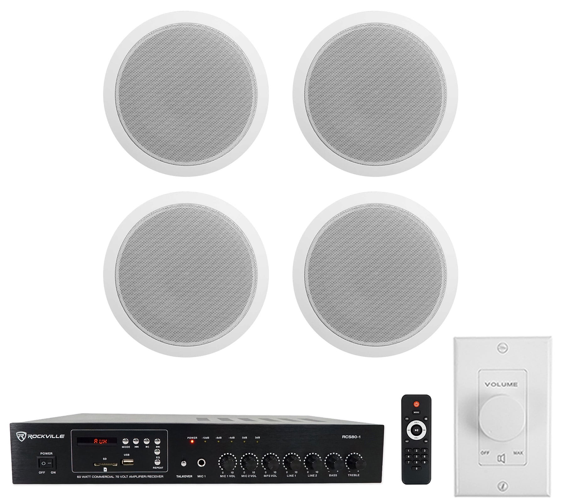 Ceiling Speakers Inch Rockville 16-Pack 6