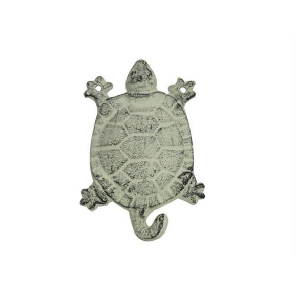 Handcrafted Model Ships K-528-white 6 in. Turtle Key Hook - Whitewashed