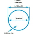 2 Inch Diameter Clear PVC Schedule 40 Pipe [Pipe ID 2.047 inch, OD 2.