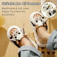 thumbnail image 2 of Cow Slippers, House Slippers For Women/Men Indoor, Cute Slippers Cartoon Animal Fluffy Cotton Linen Comfortable Bedroom Kawaii Cloud Slides, 2 of 8