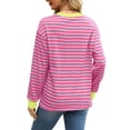 thumbnail image 5 of Siilsaa Womens Oversized Sweatshirt Crewneck Sweatshirts Long Sleeve Tops Casual Side Split Pink,M, 5 of 5