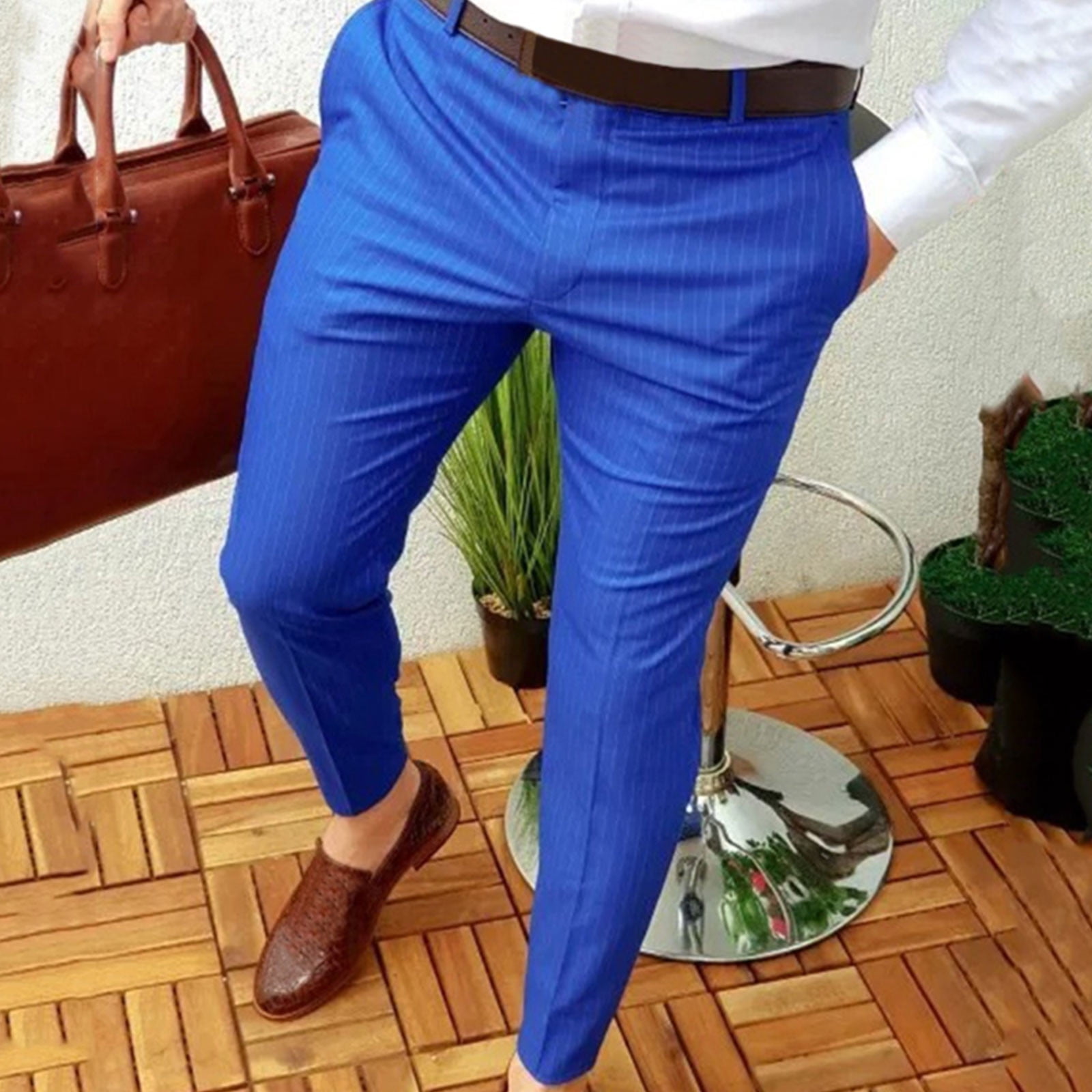 Slim Fit Two-Tone Tailored Pant - New Navy | Suit Pants | Politix