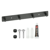 Uxcell Coat Rack Wall Mount, 10" Metal Chamfer Wall Hooks Rail with 4 Hooks, Black