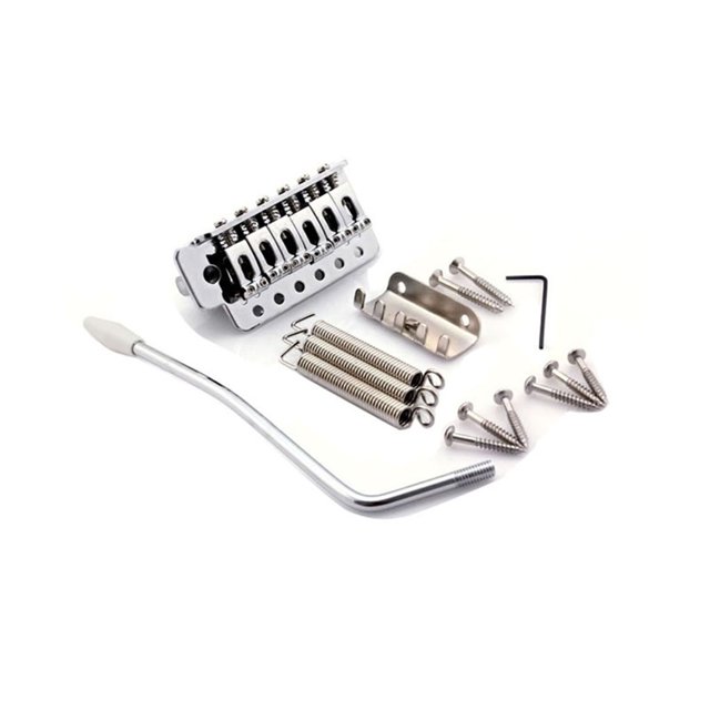 Eigraketly Puente de guitarra Marco de metal Accesorios mejorados Suministros de guitarras Superficie lisa Puentes individuales Chapado ajustable Pieza Accesorios para instrumentos musicales Eigraketly OD025774-00