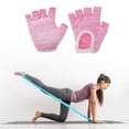 thumbnail image 4 of Unique Bargains Yoga Gloves Non-slip Fingerless Pilates Gloves One Size Pink, 4 of 5
