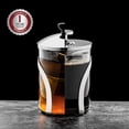 thumbnail image 3 of OVENTE French Press Coffee Maker, 20oz Heat Resistant Borosilicate Glass, BPA-Free Brewing Pot with 4-Level Filter System and Stainless Steel Plunger for Cold Brew Coffee, Tea and More, Clear FGC20T, 3 of 10