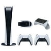 Sony Playstation 5 Digital Edition Console with Extra White Controller, 1080p HD Camera and Surge QuickType 2.0 Wireless PS5 Controller Keypad Bundle