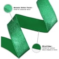 thumbnail image 3 of Duslogis Green Glitter Ribbon Green Wired Ribbon 2.5 Inch Wide Ribbon by 10 Yards Green Christmas Ribbon Emerald Green Ribbon for Christmas Tree Decoration, Ribbon Garland, Wreath Bow Making, 3 of 7