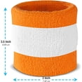 thumbnail image 6 of Suddora Cotton Terry Cloth Sweatband Set with 1 Headband and 2 Wristbands, Orange White Orange, 6 of 7