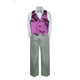 thumbnail image 2 of 4PC Shirt Gray Pants Satin Vest Set Baby Boy Toddler Kid Formal Party Suit Sm-7, 2 of 3