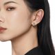 thumbnail image 2 of Pendientes con textura de nicho, diseño sencillo y distintivo de plata de ley S925 con hebilla para la oreja para mujer, 2 of 5