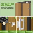 thumbnail image 4 of Cobertizo de Almacenamiento Exterior Metálico con Puerta Simple, Ventana de Ventilación Blanca y Cerradura, 153×206×180 cm, para Almacenamiento de Herramientas de Jardín, Patio y Trasero, Caqui, 4 of 8