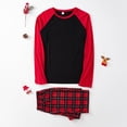 thumbnail image 6 of Christmas Pajamas for Family Matching Outfits Casual Long Sleeve Top and Plaid Pants Pajama Set 2023 Xmas Family Jammies Matching Holiday Pajamas Sets Sizes M-3X, 6 of 8