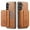 Brown, variant on Compatible with Magsafe for Samsung Galaxy S25 Plus Wallet Case Magnetic Card Holder, RFID Blocking 2 in 1 Detachable Back Flip Kickstand Vintage PU Leather Shockproof Case for Women Men, Brown