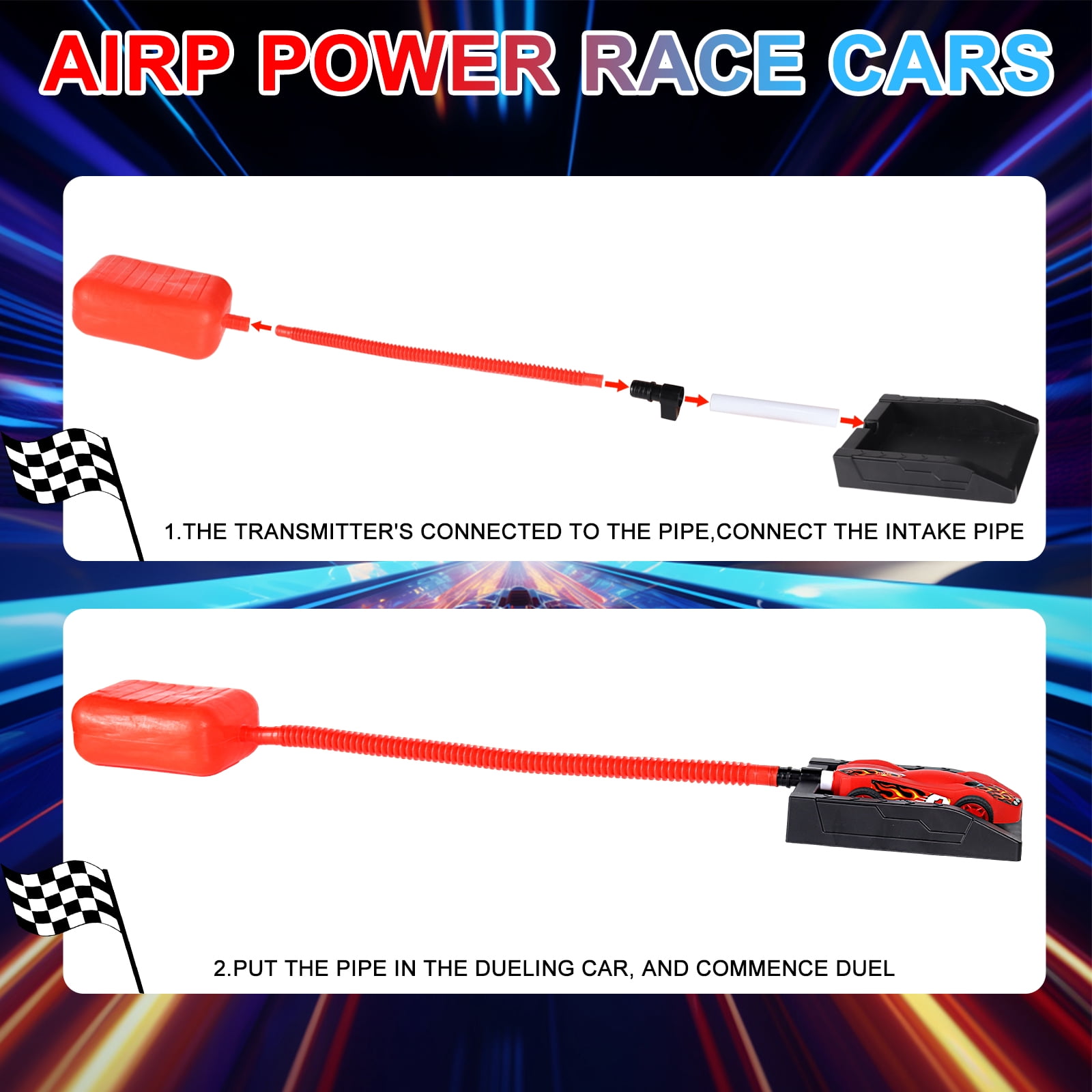 Birthday Gift for Boys,Car Toys for Kids Ages 8-12,Toys for Boys 8 to 11 Years,Air Powered Cars for Boys and Girls,2 Toy Car Launchers and Air Powered Cars with Ramp and Finish Line