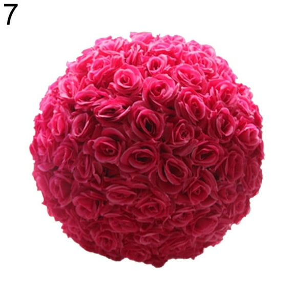 Grofry 8 Inch Wedding Artificial Rose Silk Flower Ball Hanging Decoration Centerpiece
