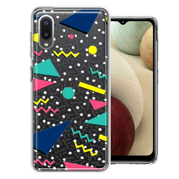 MUNDAZE for Samsung Galaxy A02 90's Swag Shapes Design Double Layer Phone Case Cover