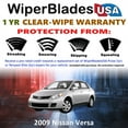 thumbnail image 2 of 2009 Nissan Versa Beam Wiper Blades Wipers w/1yr Warranty (Set of 3) w/Rear Wiper (WiperBladesUSA), 2 of 5