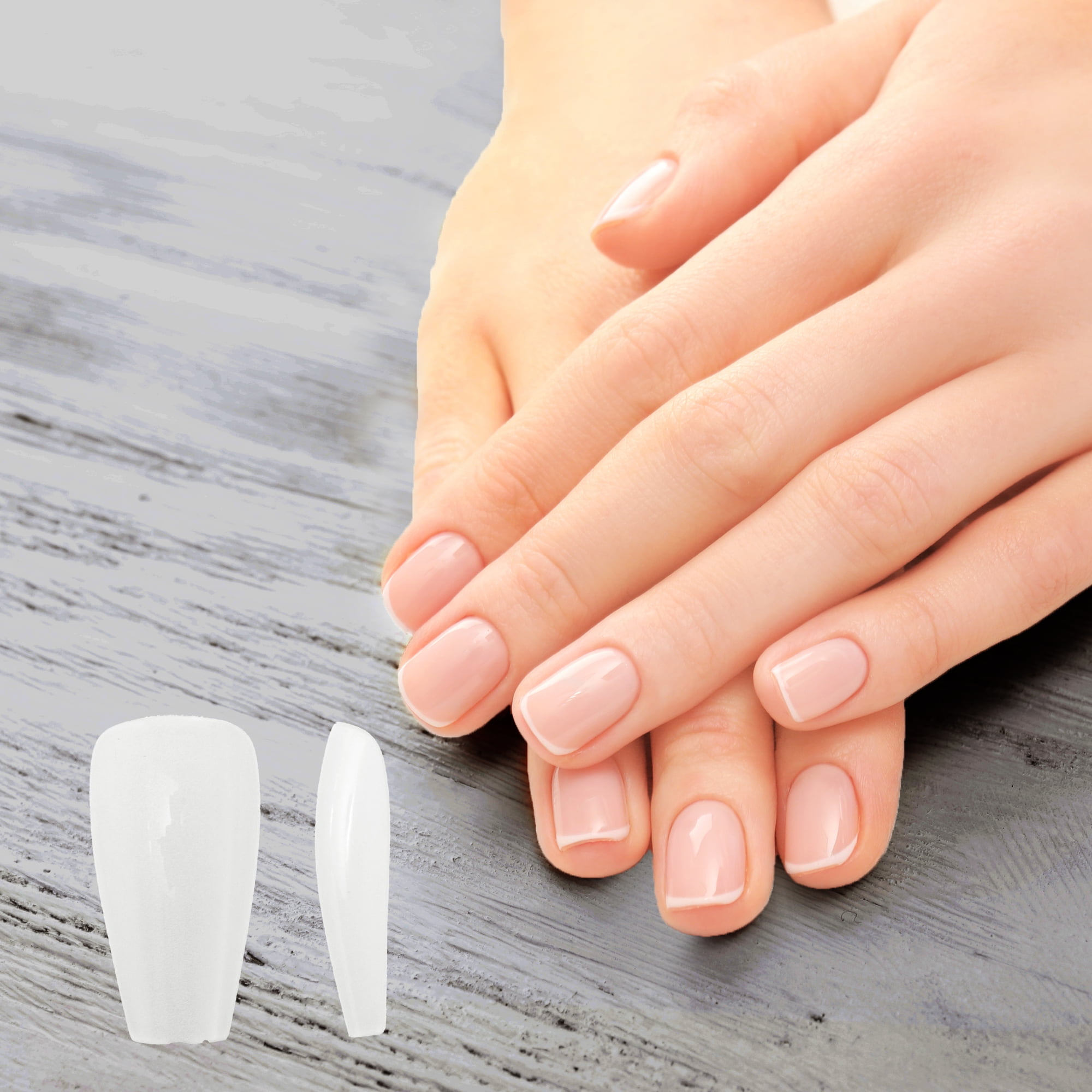 Unique Bargains Women's Plating Full Coverage Fake Nails M Gray White 1 Pc