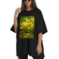 thumbnail image 4 of Plus Size Shirt for Women Black Tops for Women Short Sleeves Shirt for Women Spring3 T Shirt Crewneck Shirt for Women XL, 4 of 5