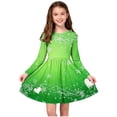 thumbnail image 2 of Posijego Girls Clover Printed Dress St Patrick's Day Dress Crew Neck Long Sleeve Spring Dresses for Girls, 2 of 6
