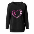 thumbnail image 5 of Honeeladyy Womens Breast Cancer Awareness Sweatshirts, Ladies Ribbon Print Pullover, Long Sleeve Casual Crewneck Hoodless Tops #Rr-Black-L, 5 of 6
